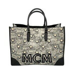 MCM Munich Tote Bag Gray Monogram Jacquard